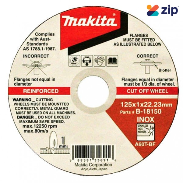 Makita B-18150-10 - 125mm Inox Cutting & Grinding Wheel - 10 Pack